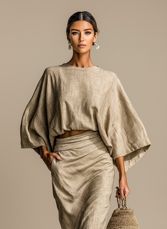 Marcelline Cotton and Linen Two-Piece Set