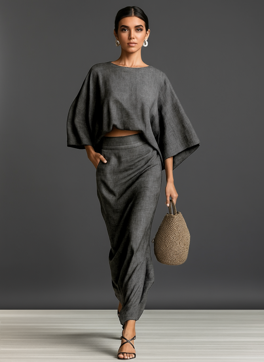Marcelline Cotton and Linen Two-Piece Set