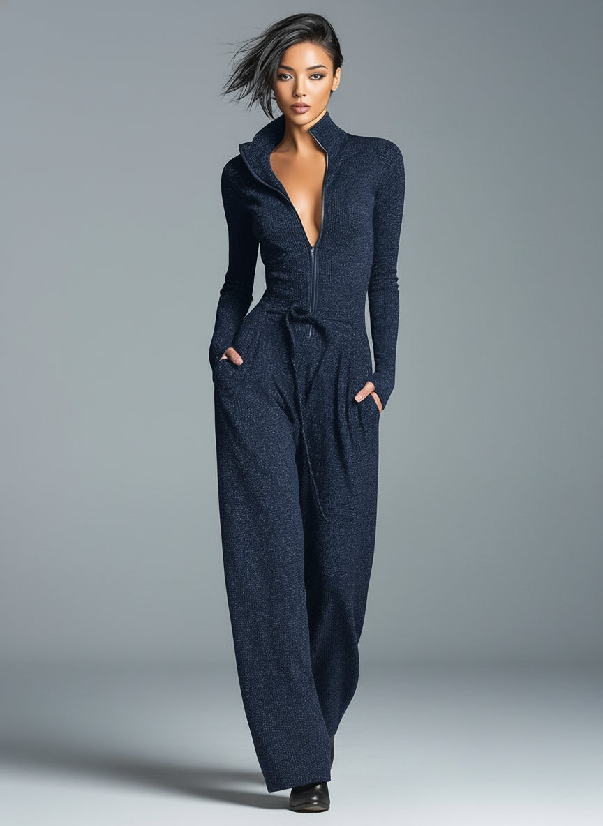 Isabella Elegant Knit Sparkling Jumpsuit