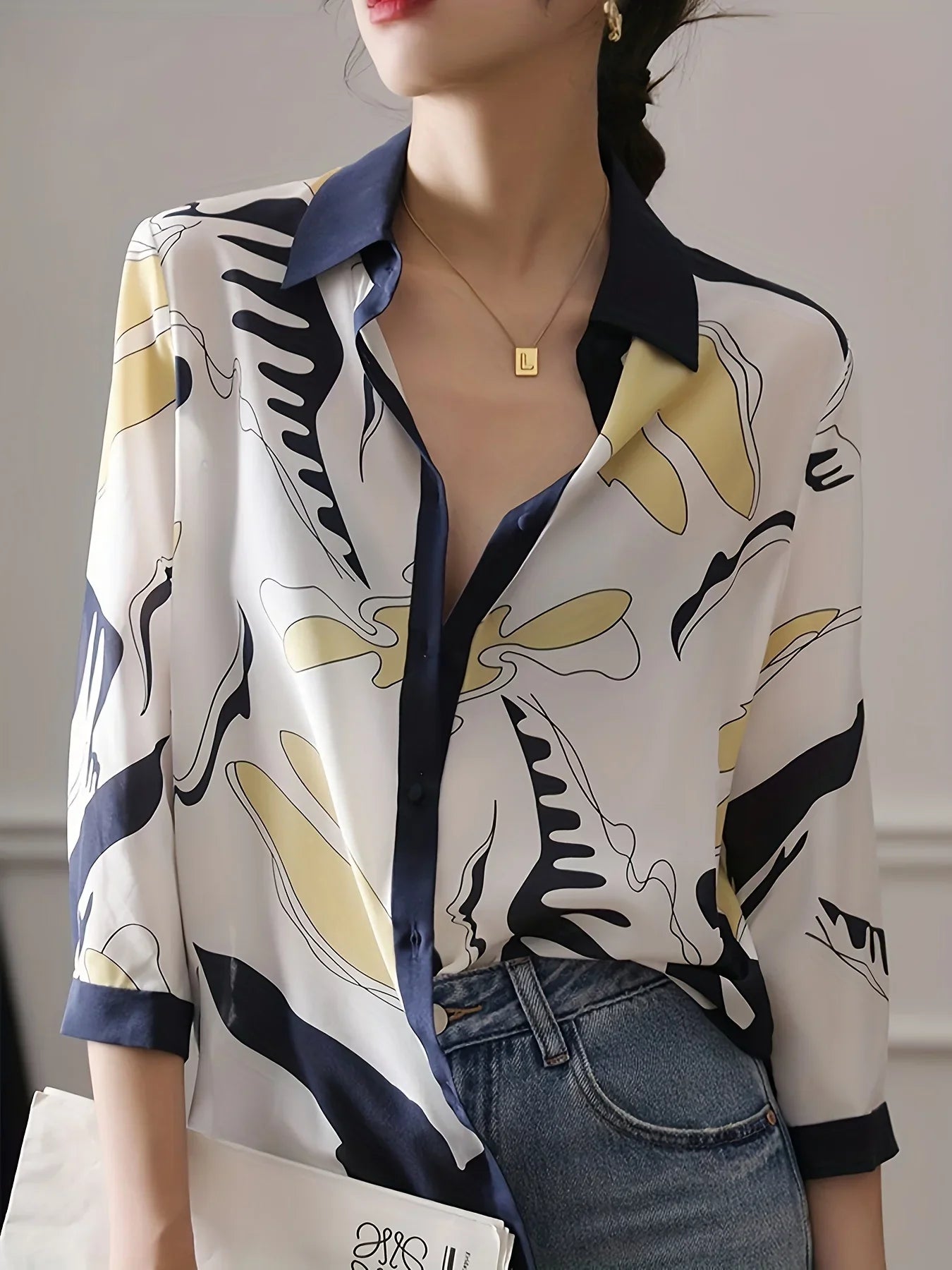 Adrienne Abstract Printed Blouse