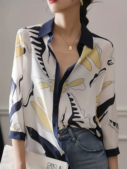 Adrienne Abstract Printed Blouse