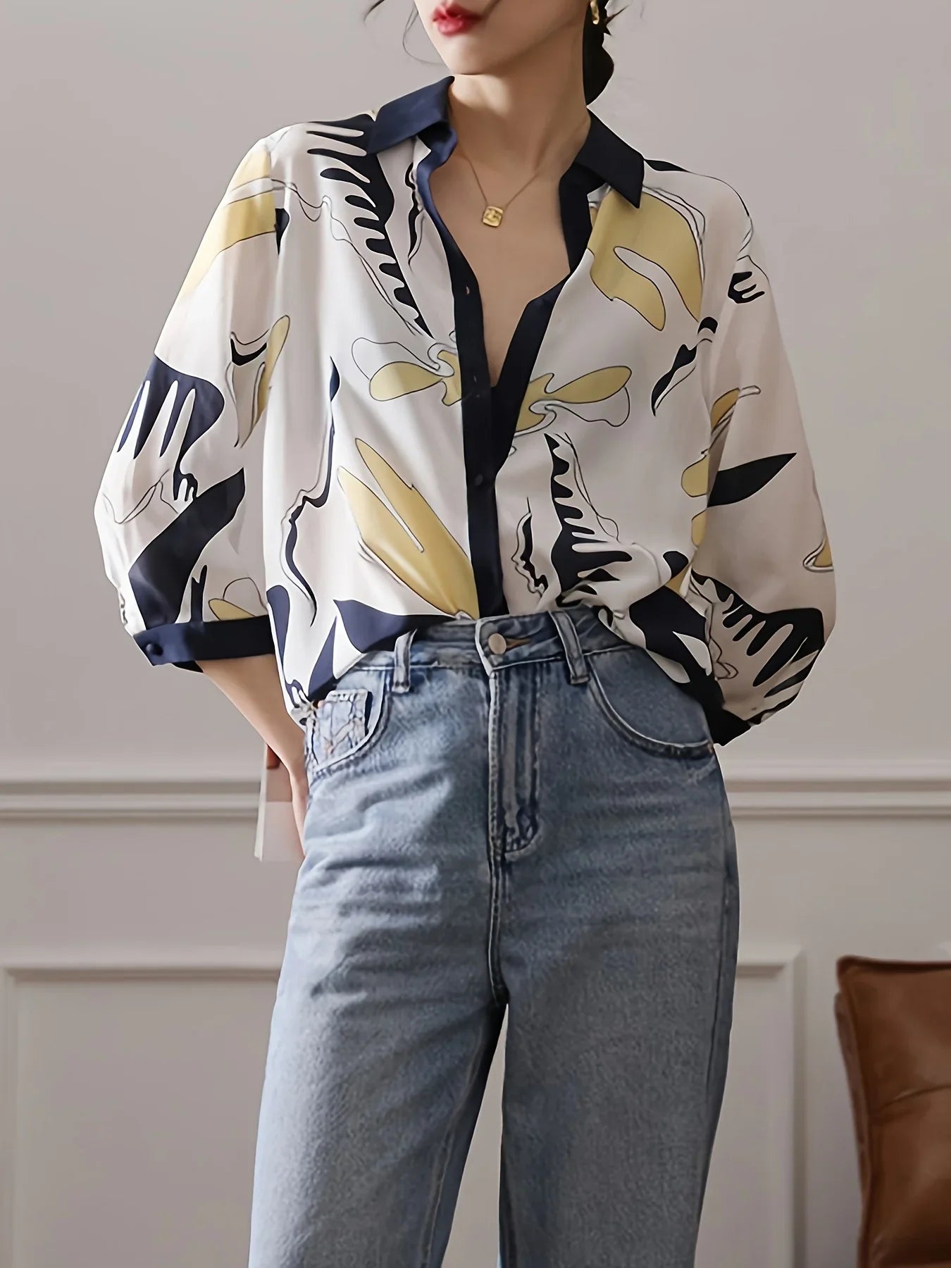 Adrienne Abstract Printed Blouse